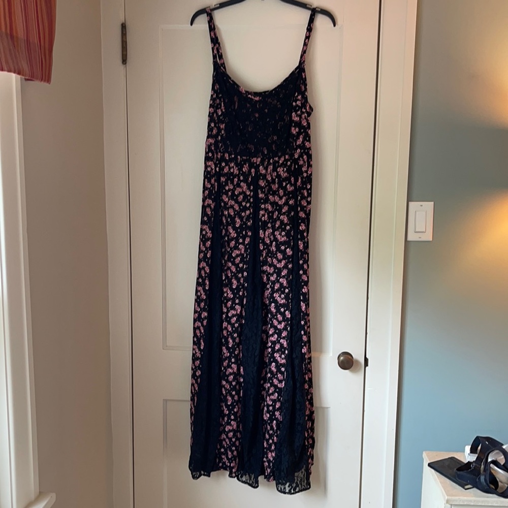 Floral and lace maxi dress